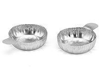 Aluminium schaaltje voor het opdampen van cyanoacrylaat, doorsnede 2 cm.