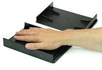 The palmprint ink pad shown in use.