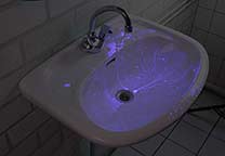 Pictures of wash basin and luminescence combined (layers).