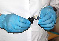 Removal of the protection foil.