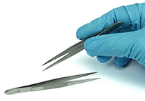 Stainless steel forceps, 11.5 cm long with sharp point (C-24000)