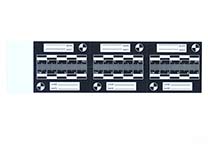 Sheet with 6 labels, black with white printing, 50 mm scale