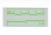 Green, fluorescent ruler, 5 cm