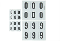 Sets of self-adhesive numbers 0-9 in two sizes (H-20000 and H-20100)