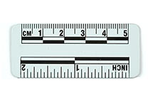 White magnetic ruler, 5 cm