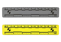 Gray and yellow magnetic ruler, 15 cm
