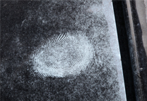 Close up of one of the developed marks.